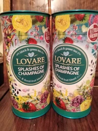Купаж чорного та зеленого чаю Lovare Splashes Champagne з ягодами годжі тубус 80г фото від покупців 11