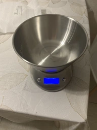 Весы кухонные электронные Profi Cook PC-KW 1040 настольные металлические с чашей 2 л и взвешиванием до 5 кг с погрешностью 1 г фото от покупателей 3