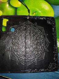 Кожаный чехол-книжка Epik Art Case с визитницей для Xiaomi Redmi Note 8T Бирюзовый фото от покупателей 2