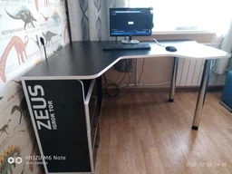 Геймерский игровой стол ZEUS IGROK-TOR черный+синий фото от покупателей 12