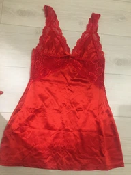 Сорочка атласна Obsessive Secred chemise S/M Червона фото від покупців 5