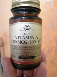 Вітаміни Solgar Dry Vitamin A 1500 mcg (5000 IU), 100 таблеток фото від покупців 1