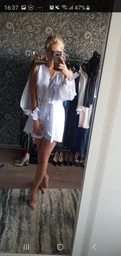 Женский костюм-двойка с шортами и ассиметричной блузой Подіум 25862-WHITE XXL Белый