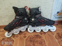 Роликовые коньки Kepai A 17108-XL (42-44) Красные, раздвижные, колеса ПУ 80 мм фото от покупателей 1