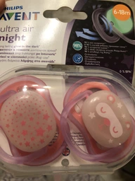 Пустушка Philips AVENT Ultra Air Нічна 6-18 міс для дівчаток 2 шт (SCF376/14) фото від покупців 12