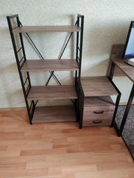Этажерка 4/34 Ferrum-decor Серии Конект 120x34x28 черный ДСП Дуб Сонома Трюфель 16мм (XK00239) фото от покупателей 9