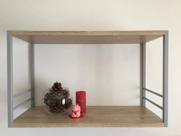 Книжкова полиця універсальна Ferrum-decor Стім 1 38x63x26 білий ДСП Дуб Артизан 16мм (XK00027) фото від покупців 11