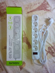 Сетевой фильтр Patron SP-1063W 6 розеток 3 м White (SP-1063W) фото от покупателей 1