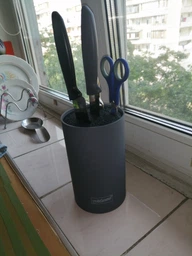 Підставка для ножів та кухонних аксесуарів Maestro MR-1438-Gray 18х11 см сіра фото від покупців 4