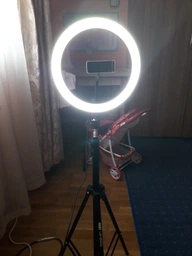 Кольцевая лампа 26 см с LED подсветкой (c креплением для телефона и кронштейн 210 см) фото от покупателей 8