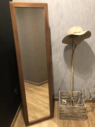 Дзеркало підлогове в дерев'яній рамі HomeDeco Персиковий 150х40 фото від покупців 5