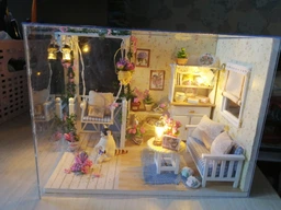 Румбокс DIY “Дім муркотіння (Kitten Diary)” з підсвіткою, мініатюрний будиночок, 3D конструктор