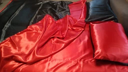 Атласное Бордово-бронзовое полуторное постельное белье Moka Textile 145*210 фото от покупателей 16
