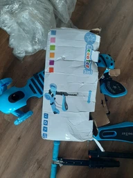 Самокат дитячий Scale Sports Kinder з сидінням і батьківською ручкою Божа корівка малиновий фото від покупців 12