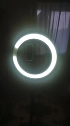 Кольцевая лампа 26 см с LED подсветкой (c креплением для телефона и кронштейн 210 см) фото от покупателей 3
