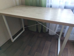 Компьютерный стол Ferrum-decor Дейв 75x140x70 белый ДСП Дуб Сан-Марино 32мм фото от покупателей 13