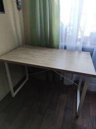 Компьютерный стол Ferrum-decor Дейв 75x140x70 белый ДСП Дуб Сан-Марино 32мм фото от покупателей 14