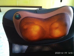 Роликова масажна подушка для спини та шиї Massage pillow з підігрівом фото від покупців 1