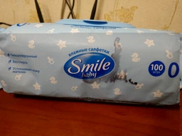 Упаковка влажных салфеток Smile Baby Экстракт ромашки и алоэ 2 пачки по 100 шт (42113908) фото от покупателей 6