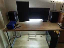 Компьютерный стол Ferrum-decor Ханна 75x100x70 серый ДСП Дуб Сонома 32мм фото от покупателей 3