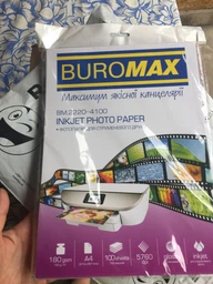 Фотобумага Buromax глянцевая 180 г/м2 А4 100 листов (ВМ.2220-4100) фото от покупателей 3