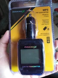 FM- трансмітер Grand-X CUFM71GRX, AUX, USB 0,5A, SD card, 3,5mm mini-jack фото от покупателей 5