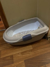 Туалет для кошек Stefanplast Furba Chic 59 x 39 x 22 см Темно-голубой/бежевый (8003507977587) фото от покупателей 3