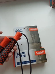Скакалка LiveUp PVC Jump Rope 2.75 м (LS3143) Black/Orange фото від покупців 1