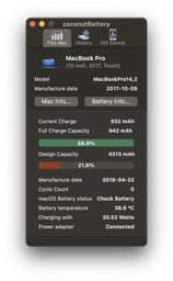 Батарея A1819 для ноутбука Apple A1706 (2016 Mid 2017) (11.4V 49,2Wh). Аккумулятор для Apple Macbook Pro Retina 13? A1706. (66152)