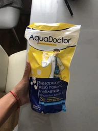 Тривалий повільний хлор для бассейну 3 в 1 AquaDoctor MC-T 5.0 кг у великих таблетках із синіми вкрапленнями 25 шт по 200 грам фото від покупців 3
