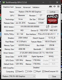 Відеокарта MSI Radeon RX 480 ARMOR OC 4GB GDDR5 (256bit) (1291/7000) (DVI, 2 x HDMI, 2 x DisplayPort) Б/У