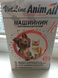 Ошейник от блох и клещей противопаразитарный AnimAll VetLine для кошек и собак 35 см 69636 Коралловый (4820150202811) фото от покупателей 1