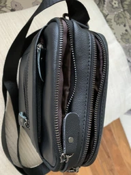 Сумка кросс-боди через плечо мужская из натуральной кожи Laras K10223-black Черная (ROZ6400008840) фото от покупателей 13