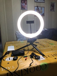 Комплект блогера 4в1 ACCLAB Ring of Light (Держатель с LED лампой, микрофон и Bluetooth управление, AL-LR101MB) (1283126502057)