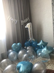Гірлянда паперова "Happy Birthday", колір срібло, 1,5 м фото від покупців 1