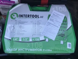 Полупрофессиональный набор инструментов Intertool 1/4", 1/2", 108 предметов (ET-6108SP)