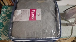 Покривало ТЕП велюрове Velour Ромб круглий Сірий Євро 220х240 см Двостороннє фото від покупців 7