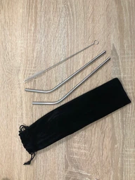 Металеві еко трубочки для напоїв STRAWS BAR багаторазові соломинки для коктейлів з металу в наборі 8 штук і 2 щітки для чищення ROSE GOLD (SRSTRROSGLD01) фото від покупців 12