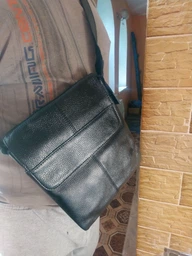 Мужская кожаная сумка мессенджер через плечо Tiding Bag A25-064A Черная натуральная кожа фото от покупателей 13