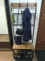 Вішалка для одягу в стилі Лофт металева з полицями Ward-161 фото от покупателей 2