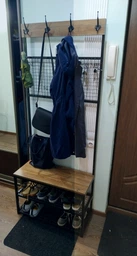 Вішалка для одягу в стилі Лофт металева з полицями Ward-161 фото от покупателей 1