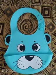 Силиконовый нагрудник-слюнявчик Zupo Crafts с карманом гипоаллергенный Синий фото от покупателей 12
