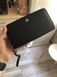 Чоловічий гаманець ST Leather з натуральної шкіри чорного кольору великий розмір з блискавкою для прав та паспорта (bg184fash51) фото від покупців 12