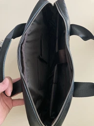 Сумка-портфель чоловіча шкіряна Tiding Bag A25-1131A Чорна фото від покупців 2