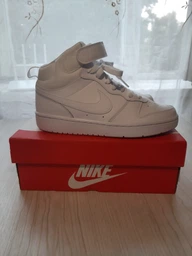 Подростковые высокие кеды для девочки Nike Court Borough Mid 2 (Gs) CD7782-005 35.5 Black/Sunset Pulse-White (194953181180) фото от покупателей 5
