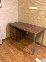 Письмовий стіл L-27 MAX Loft design Горіх Модена Сріблястий фото від покупців 1