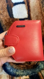 Кошелек женский кожаный Kafa с блокировкой RFID-сигналов, красный (AE1869/3) фото от покупателей 2