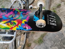 Дерев'яний СкейтБорд Fish Skateboard wolf з малюнком, з посиленою підвіскою фото від покупців 7