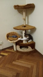 Будиночок когтеточка для кота дряпка для кішки Мур-Мяу Лапка 52x75x120 см в сизалевій мотузці Світло-бежевий темно-коричневий