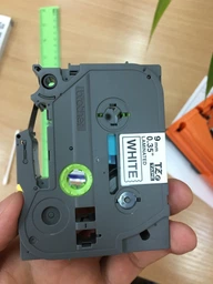Стрічка для принтерів етикеток UKRMARK B-T221P, ламінована, 9 мм х 8 м, чорна на білому, сумісна з BROTHER TZe-221 (TZe221)
